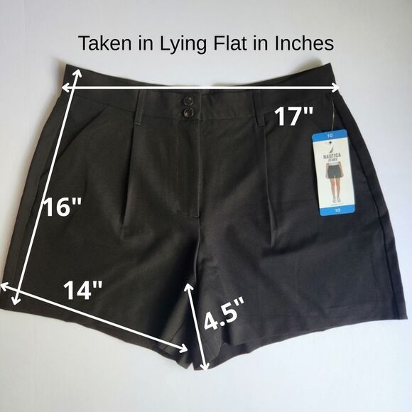NAUTICA Women Black Shorts Dressy Casual With Pockets & Pleats Size 10 and 12 - Picture 14 of 15